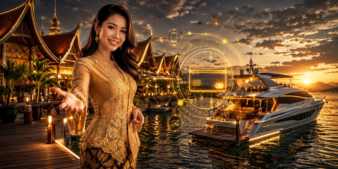 Kawasan kasino hiburan Sarawak dengan wanita berkebaya tradisional